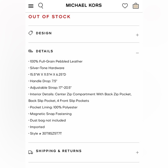 Michael Kors Large Center Zip Tote & Jet Set Travel Continental Wristlet in Grey - Picture 5 of 16